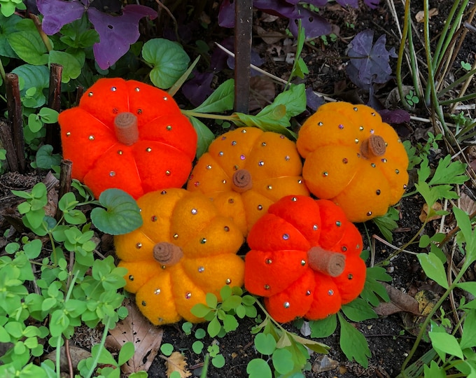 Felt Pumpkins with diamantés