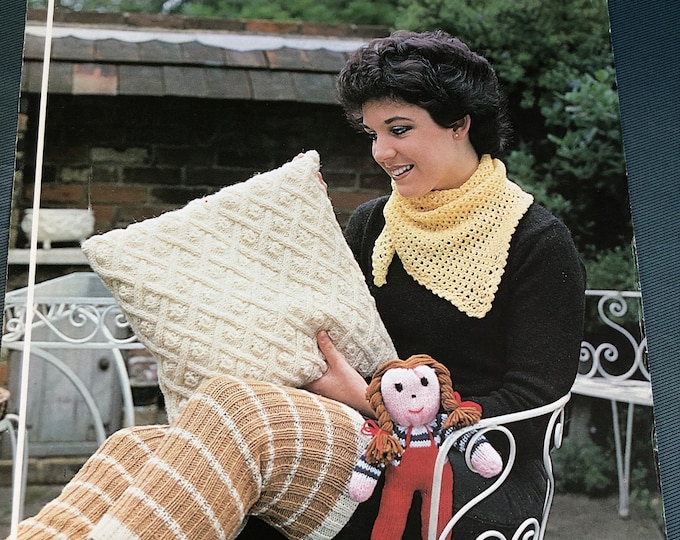Paper vintage knitting Pattern King Cole, Cotswold double knitting and Aran Knitting KC 452