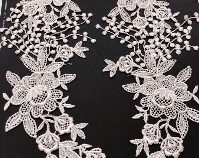Vintage off white lace dress embellishment