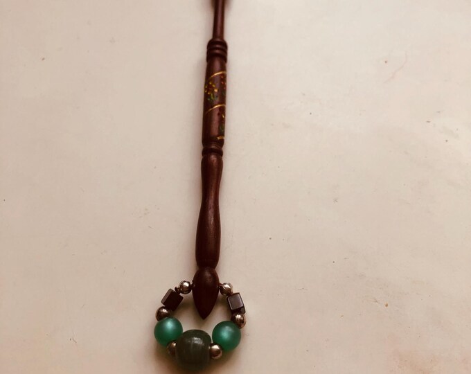 wooden lacemaking bobbin, hand painted
