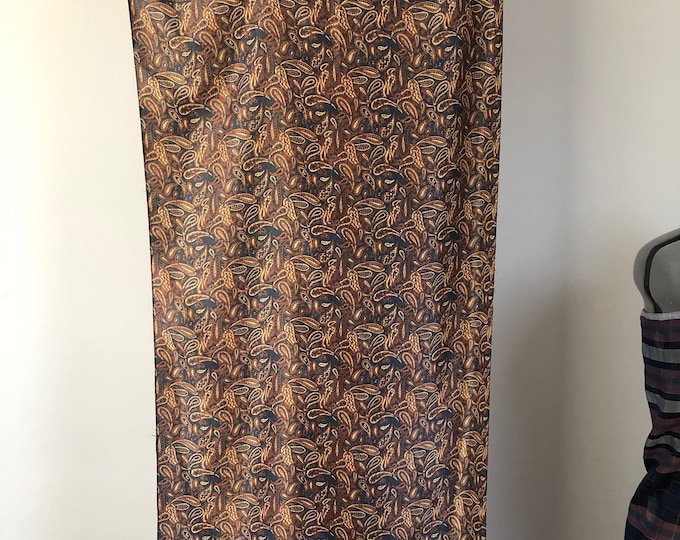 Vintage head scarf, paisley design in shades of grey and brown