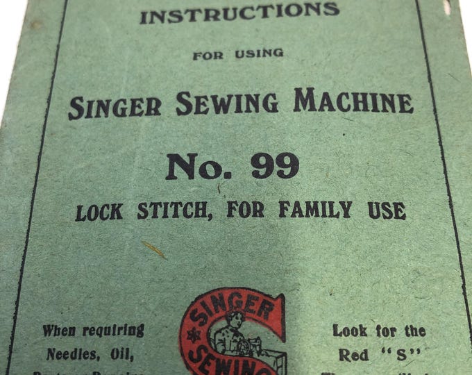 Singer sewing machine manual for 99K