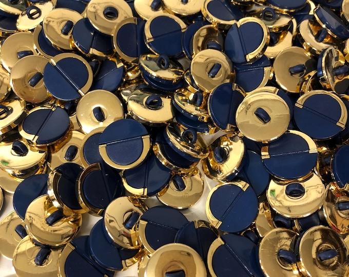 Navy Blue and Gold vintage fashion buttons, sewing, knitting, crafting