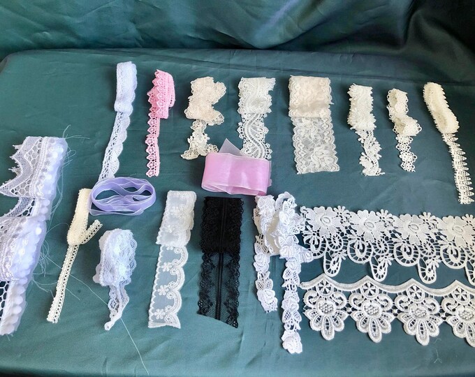 Slow stitch, Junk journal lace No. 6