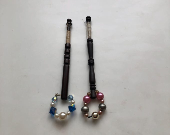 lacemaking bobbins, wooden, vintage