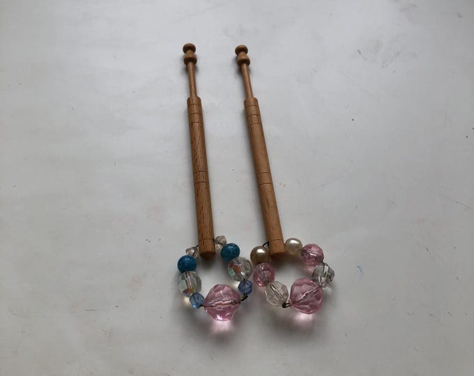 lacemaking bobbins, wooden, vintage