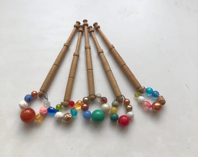 lacemaking bobbins, wooden, vintage