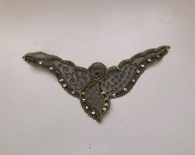 Vintage black and gold lace dress embellishment