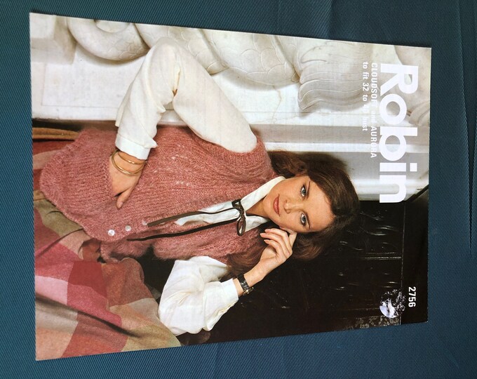 Paper, vintage knitting Pattern, Robin, ladies waistcoat, pattern No. 2756