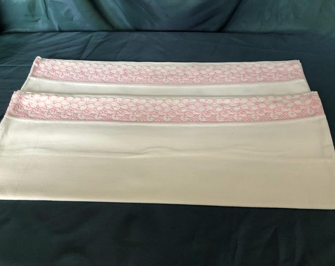 Pair of vintage pillow cases