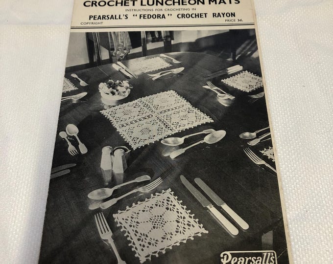 Vintage crochet pattern, Pearsall's crochet luncheon mats