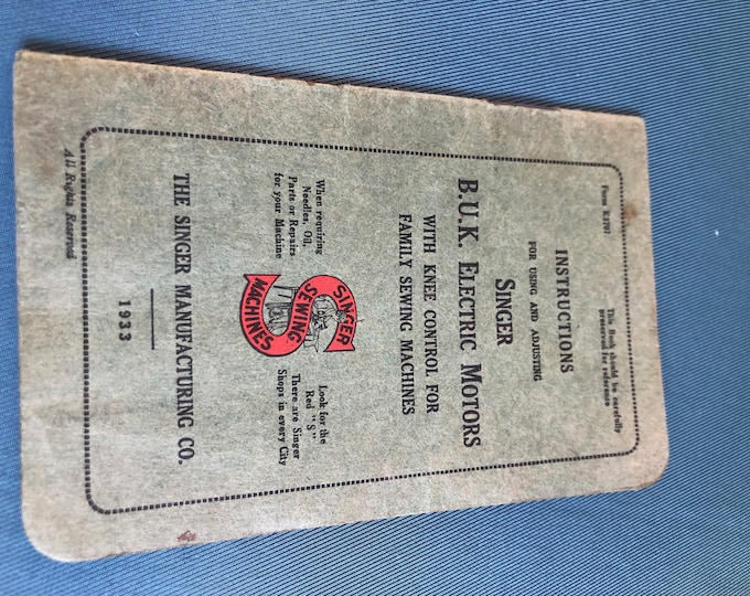 Singer sewing machine BUK Electric Motor Manual