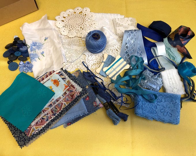 Slow stitch kit, Junk journal items
