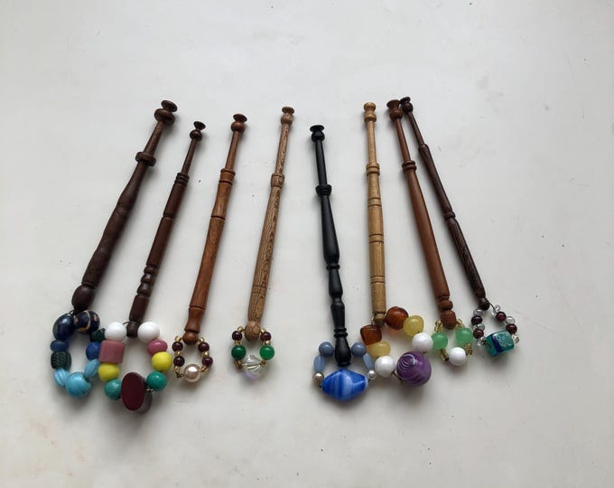 lacemaking bobbins, wooden, vintage