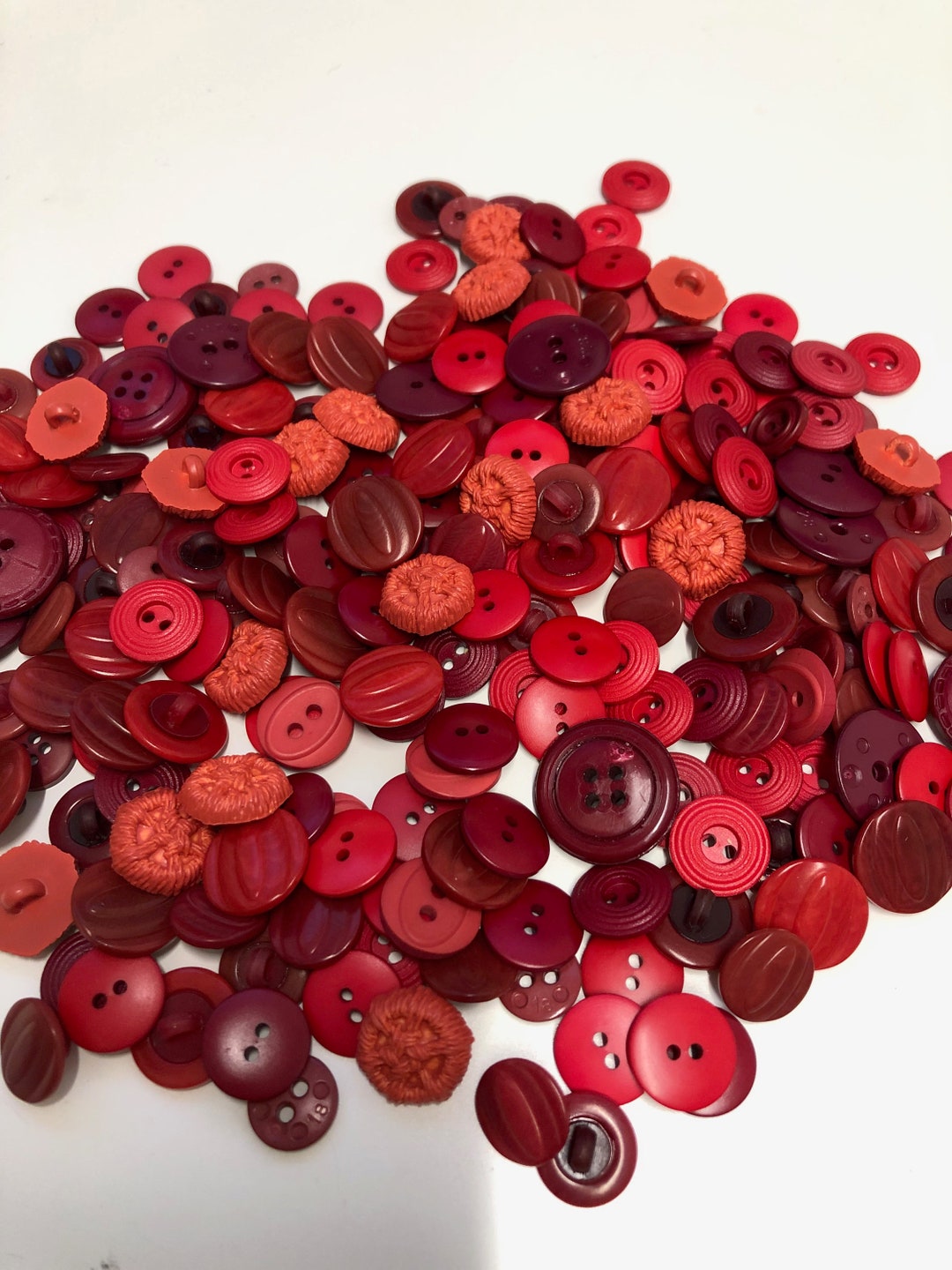 Vintage Red Buttons, French Couture, Mixed 100g Bag - Etsy