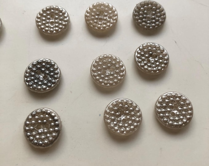 Buttons, Vintage glass pearlised buttons