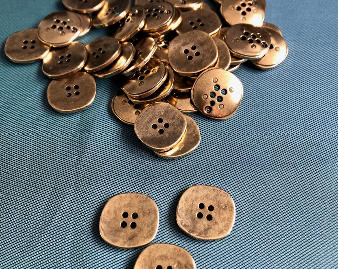 Buttons, Vintage old gold coloured fashion buttons