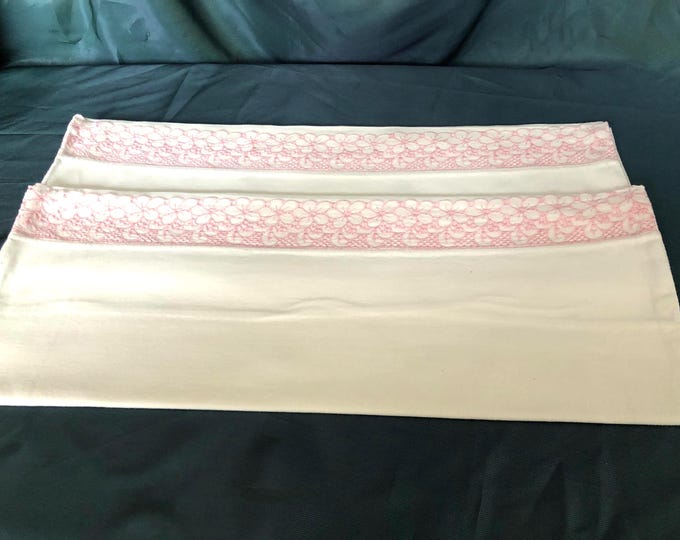 Pair of vintage pillow cases