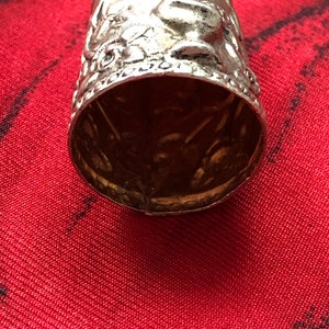 Vintage silver thimble Portuguese Rooster image 8