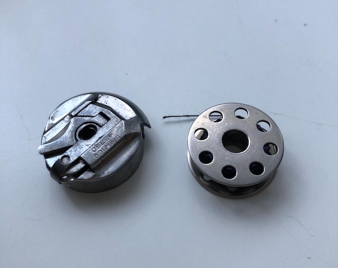 Singer sewing machine 221 222 Original bobbin case with bobbin,  Featherweight