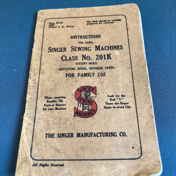 Singer Sewing Machine With Original Receipt Etsy