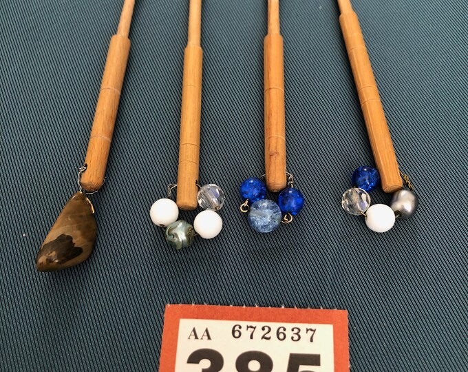 wooden lacemaking bobbins x 4