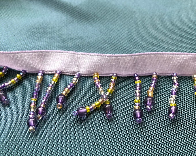 lavender, lilac ribbon with beading, embellishment, notions