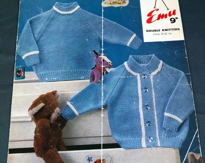 Paper, vintage knitting Pattern, Emu, Childs knitted clothing, pattern No. 8132
