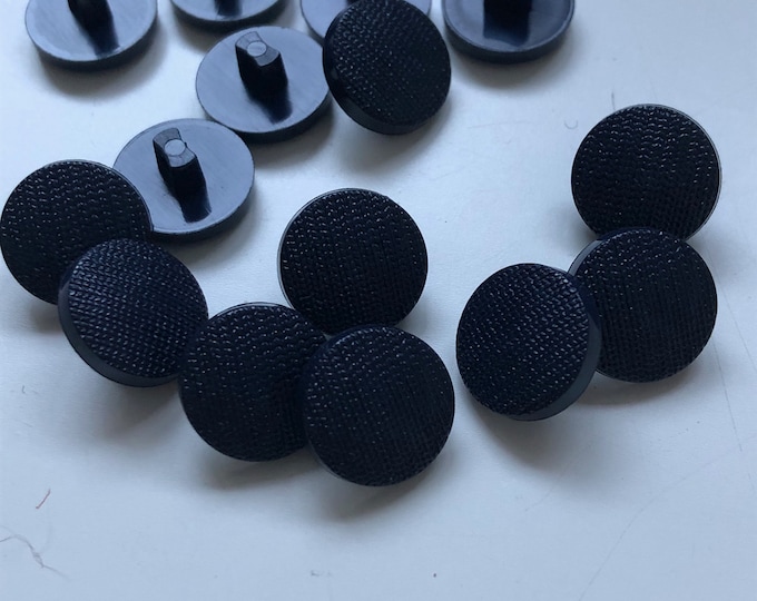 Buttons x 6, Vintage circular dark blue fashion buttons