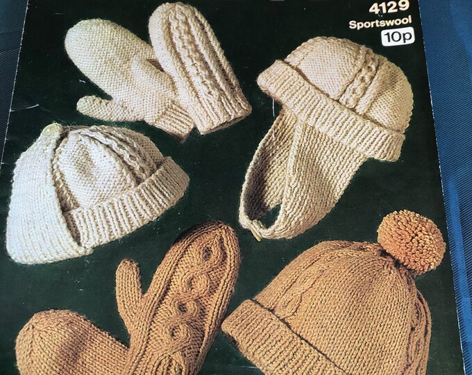 Paper vintage knitting Pattern Sirdar 4129