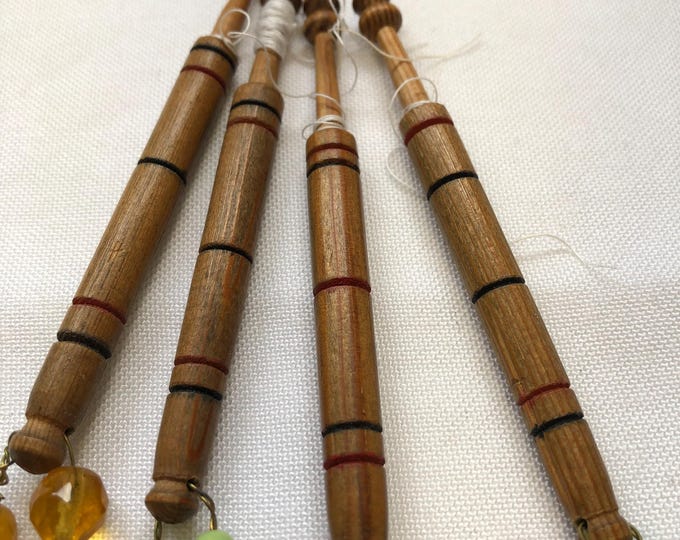 Heavy wooden lace bobbins