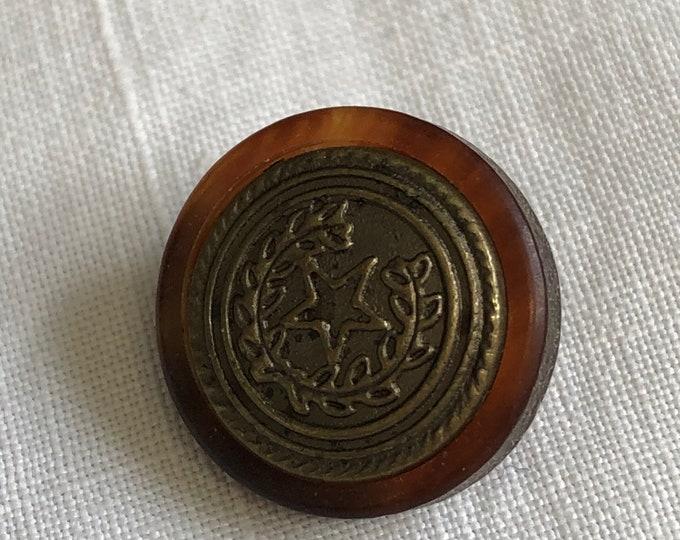 Buttons, Vintage circular mottled brown fashion buttons