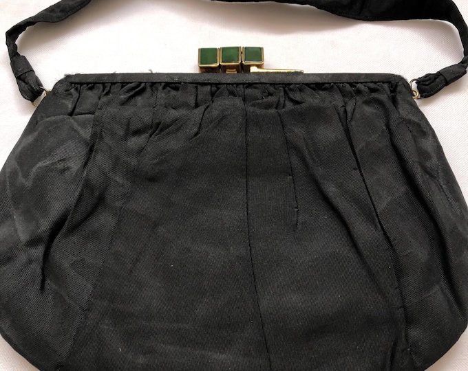 Vintage black handbag, clutch bag, gothic