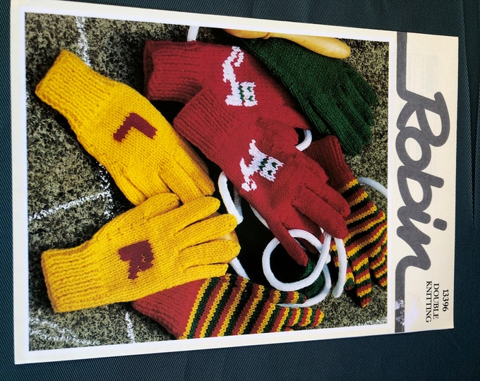 Paper, vintage knitting Pattern, Robin, gloves, pattern No. 13396