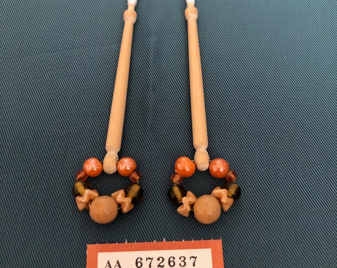 wooden lacemaking bobbins,