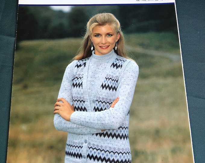 Paper vintage knitting Pattern Argyll Machine Knitting