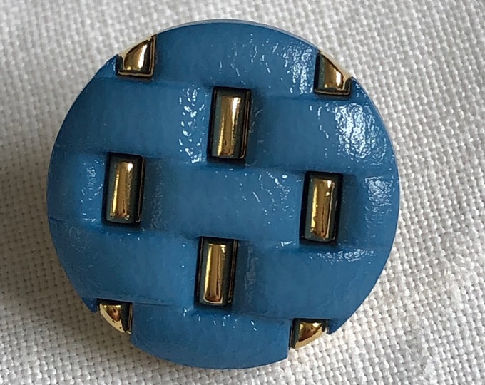 Buttons, Vintage circular bright blue fashion buttons