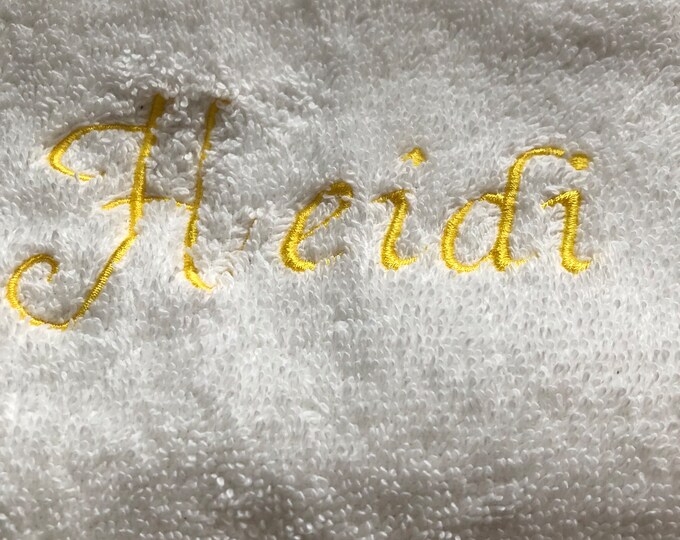Personalised embroidered hand towel