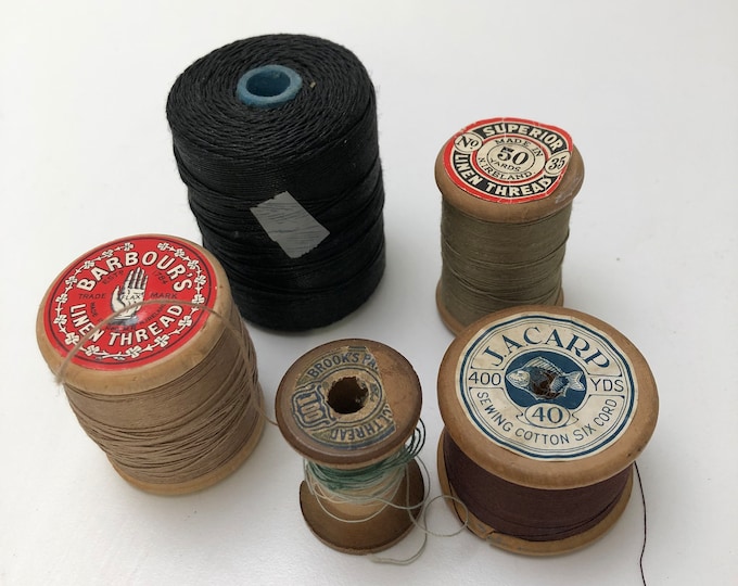 Vintage wooden cotton reels