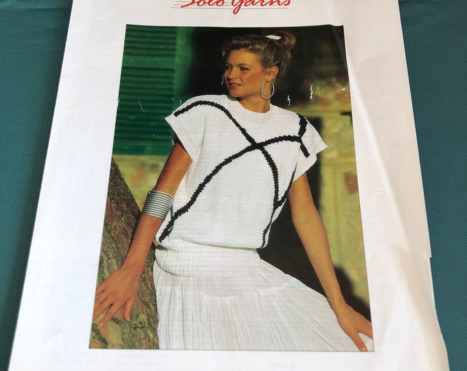 Paper vintage knitting Pattern Solo Yarns 7084