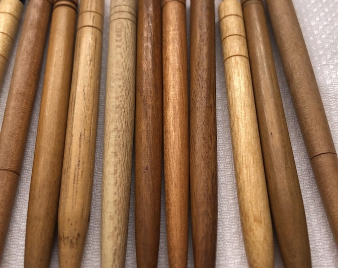 Wooden Honiton lace bobbins x 12