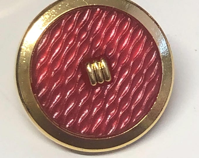 vintage buttons, Dark Rose Pink and Gold