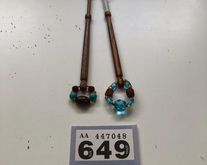 Lacemaking bobbins x 2
