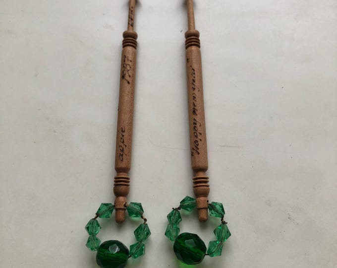 lacemaking bobbins, wooden, vintage