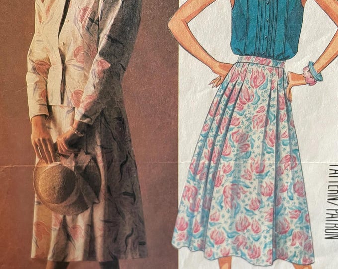 Ladies skirt, jacket and blouse paper Sewing Pattern, Factory Folded, McCalls 2377, Laura Ashley