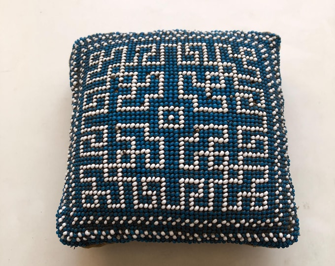 Vintage small beaded pin cushion