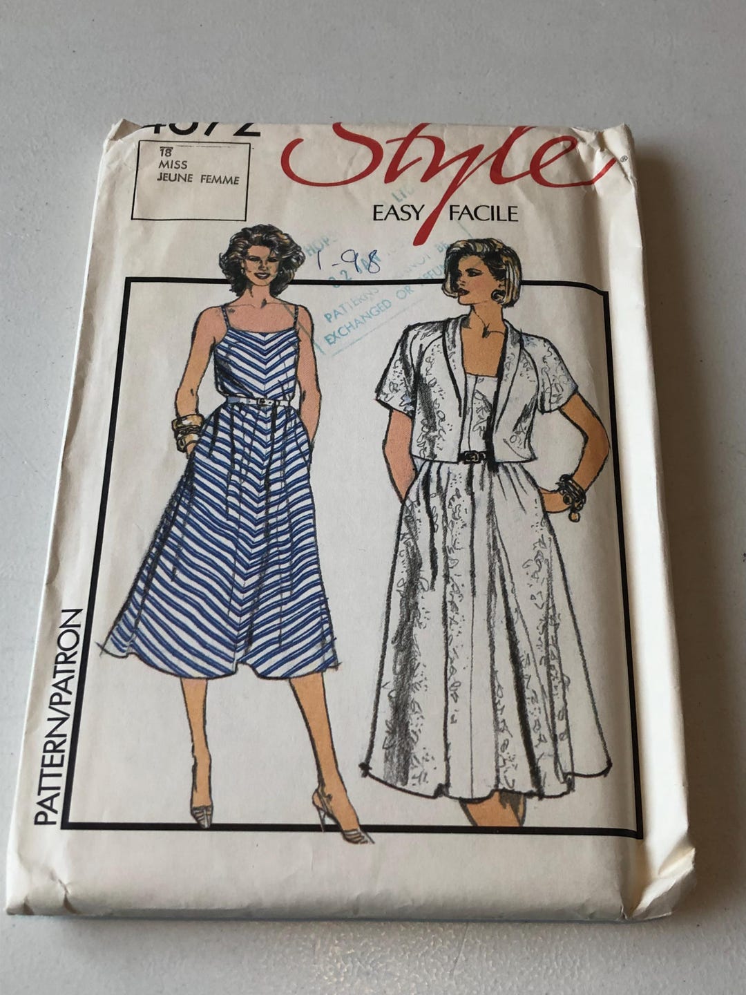 Ladies Dress Paper Sewing Pattern, Factory Folded, Style 4672 Etsy