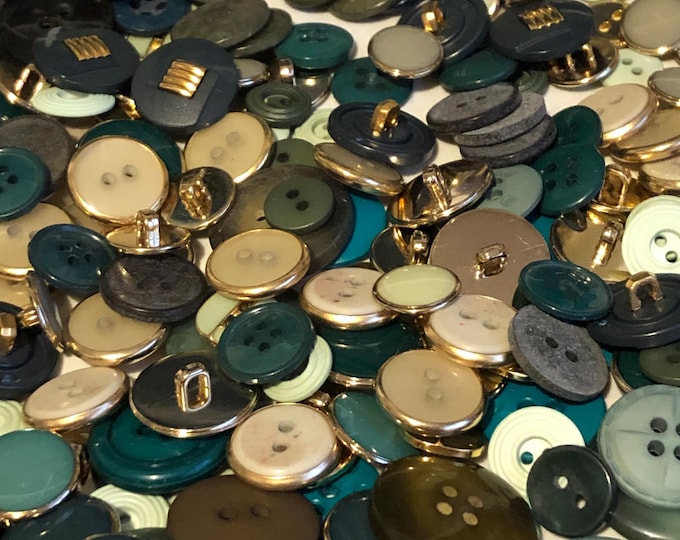 Buttons, Vintage buttons shades of green