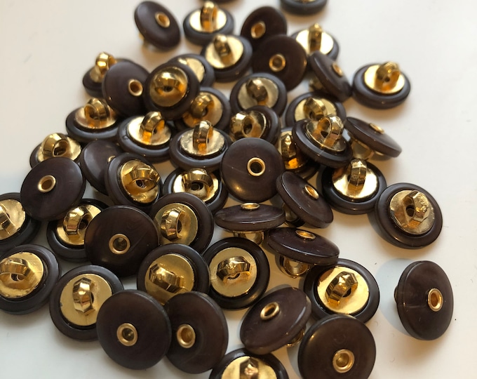 Buttons, Vintage very dark brown boot buttons