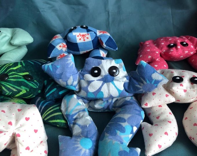 handmade beanbag frogs